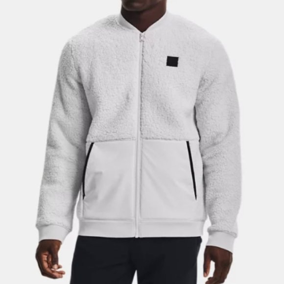 Under Armour Other - UNDER ARMOUR Men Size 1366717 014 Sherpa Bomber Jacket Gray Ultra-soft Comfort